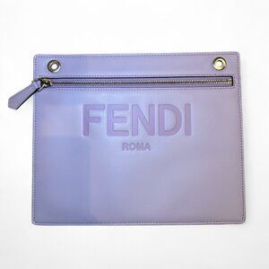 FENDI Peekaboo Pocket Leather Pouch Lilac NWOT